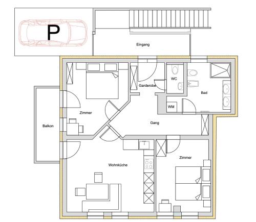 a floor plan of a house at App. Marlos in Leisach