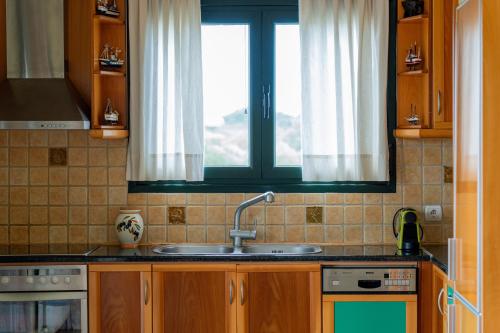 Η κουζίνα ή μικρή κουζίνα στο Marilena Sea View Villa