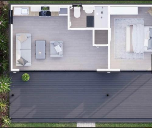 a rendering of a house with a garage at Coastal Retreat in Parkstone