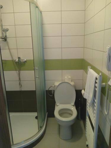 Koupelna v ubytování Hotel Arkáda