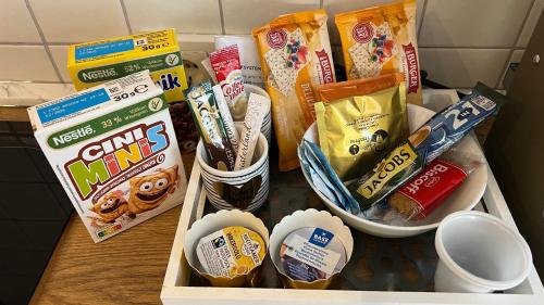 a drawer full of food and snacks on a counter at Zum Sterngässchen in Ludwigshafen am Rhein