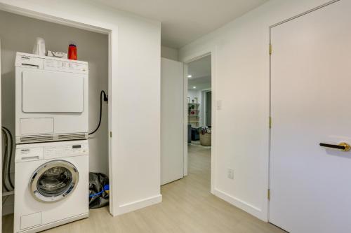 a laundry room with a washer and dryer at Walk to Kauneonga Lake Home with Deck and Grill in White Lake
