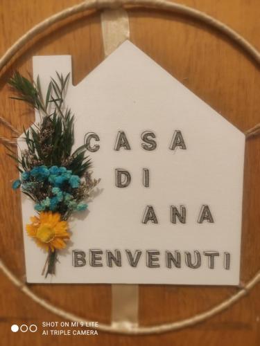 a sign that reads asana d amana bennington at Casa di Ana 2 in Ancona
