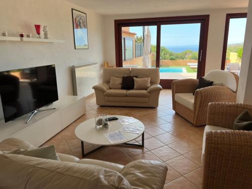 Χώρος καθιστικού στο Villa a 5 minutos de la playa