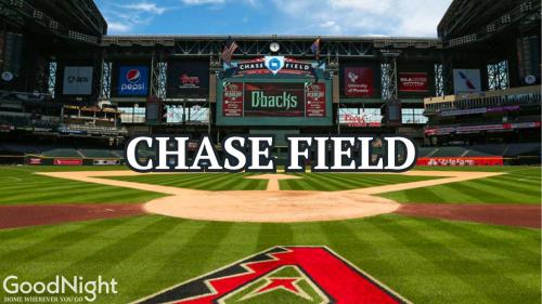 a view of a baseball field with the words chase field at Panorama View - Mountain Views - Community Pool in Fountain Hills