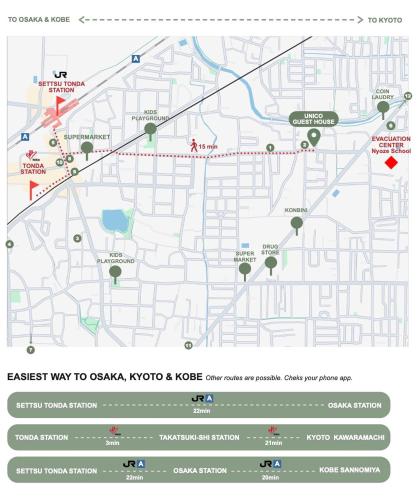 a map of the east way to ocala korea and nodeerror at A cozy home between Osaka and Kyoto -UNiCO- in Takatuki