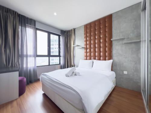 Кровать или кровати в номере I-City Luxury Condominiums, Shah Alam - Smarthome