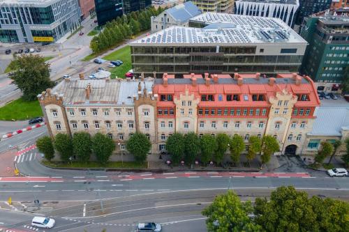 an aerial view of a large building in a city at Luna Apartments Estonia in Tallinn