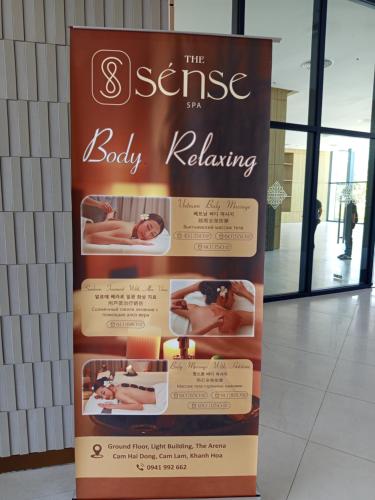 a sign for the essence of a baby healing at Sarang Arena Cam Ranh Seaview Resort condotel in Cam Ranh International Airport