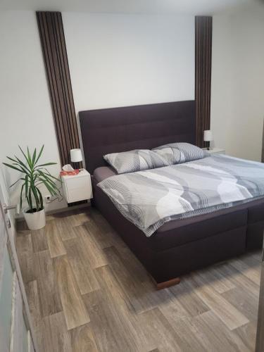 Gulta vai gultas numurā naktsmītnē Apartment u Ježků