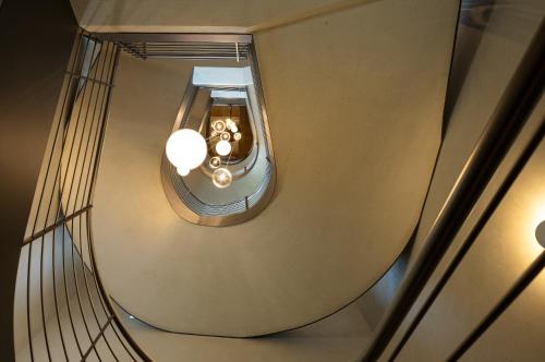 an overhead view of a room with a ceiling at Camino Rustic Chic Hotel in Livigno