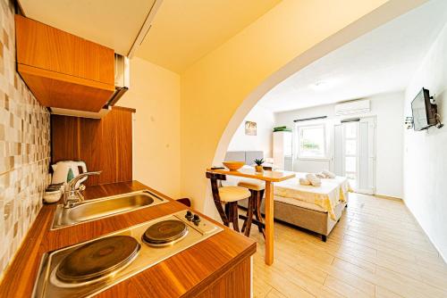 Televiisor ja/või meelelahutuskeskus majutusasutuses Rooms & Apartments Mirakul