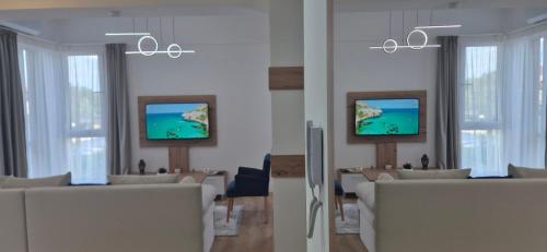 TV a/nebo společenská místnost v ubytování Mms lux apartmani 7 i 8 Petrovec