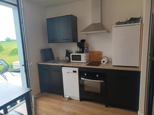 Η κουζίνα ή μικρή κουζίνα στο Studio 2 à 4 personnes, 12 kilomètres du parc du Puy du F