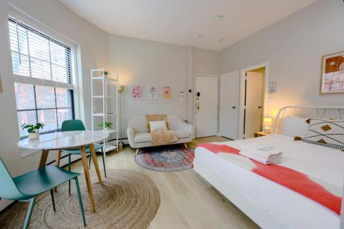 Ένα ή περισσότερα κρεβάτια σε δωμάτιο στο Studio near South End