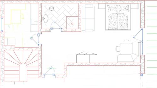 a floor plan of a house with architectural elements at HAUSERHOF - Urlaub auf dem Bauernhof in Villandro