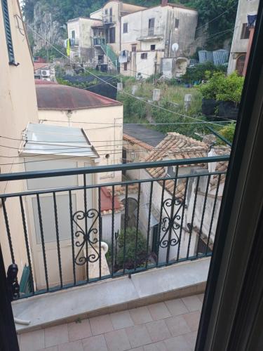 a balcony with a view of a building at A' Russella in Cetara