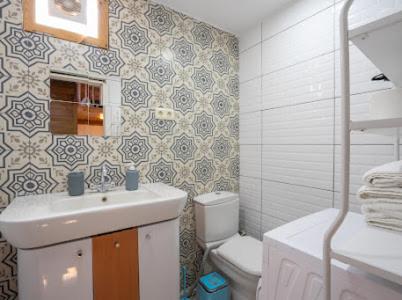 a bathroom with a sink and a toilet at Sora no mori in Marmaris
