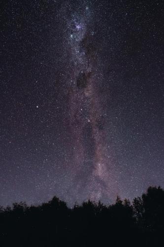 a starry night with the milky way at The Good Shepherds Hut in the NZ Dark Sky Reserve in Simons Pass