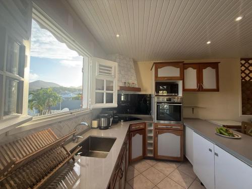 Kuchyň nebo kuchyňský kout v ubytování Tropicalys - Maison Vue Sur Mer, Plage 10m à pied