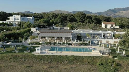 an aerial view of a resort with a swimming pool at Casamediterranea in Sperlonga