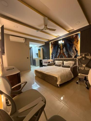 Postel nebo postele na pokoji v ubytování Studio z leisure stay