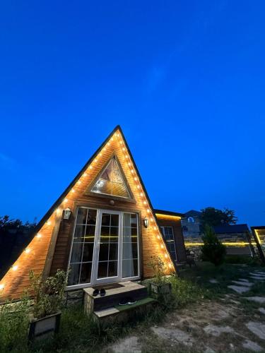 Aframe in Forest & Lake