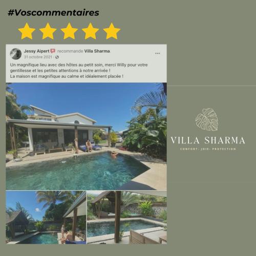a screenshot of a website of a villa sharma at Villa Sharma 5* : Détente et bien être. in Saint-Pierre