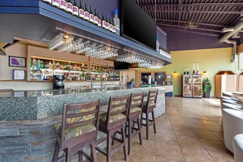 a bar with a row of chairs at a restaurant at Best Western PLUS Mirage Hotel and Resort in High Level
