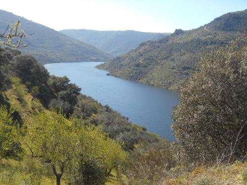 a view of a lake in the middle of a valley at Casa do Souto in Quinta do Souto
