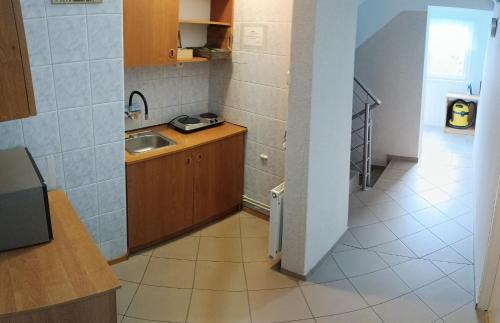 a small kitchen with a sink and a counter at DW FALA in Rewal