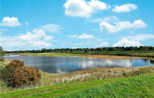 a lake in the middle of a grassy field at Pet-Friendly Home In Scherpe Nisse in Scherpenisse
