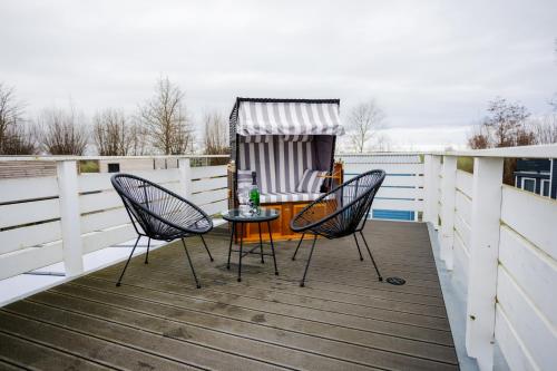 Balkón nebo terasa v ubytování Tiny Haus Boddenblick