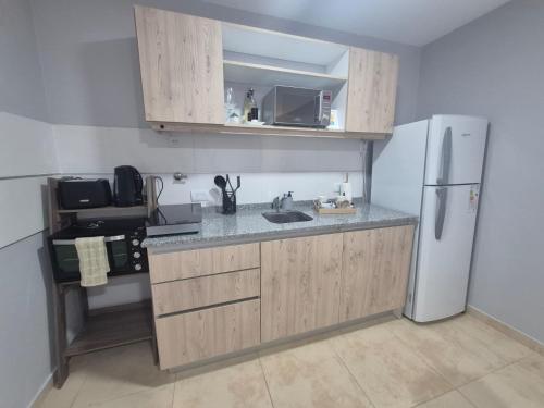 Kuchyň nebo kuchyňský kout v ubytování Calido e impecable departamento en el centro de la ciudad