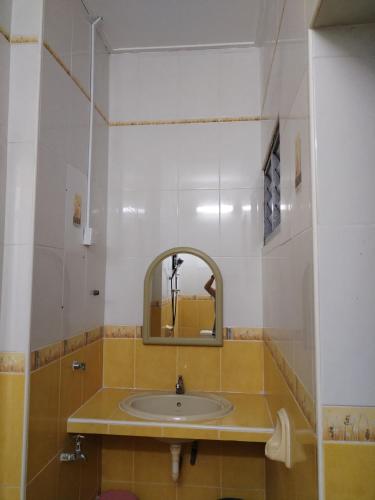 a bathroom with a sink and a mirror at Gurney PENstay in George Town