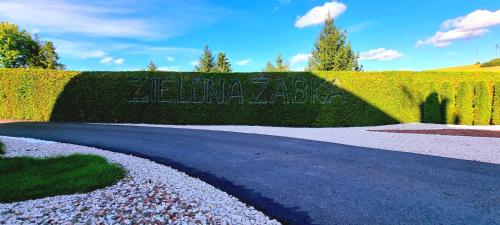 a winding road in front of a green hedge at Zielona Żabka in Polańczyk