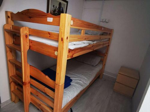 - un ensemble de lits superposés dans une chambre dans l'établissement Studio 4 pers - balcon sud pieds des pistes - FR-1-404-4, à La Mongie
