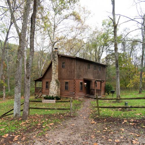 a log cabin in the middle of the woods at Sycamore - by The Chalets in South Bloomingville
