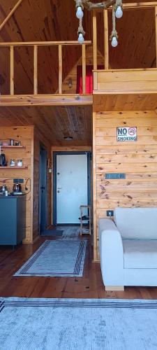 Ruang duduk di Trabzon bungalovv
