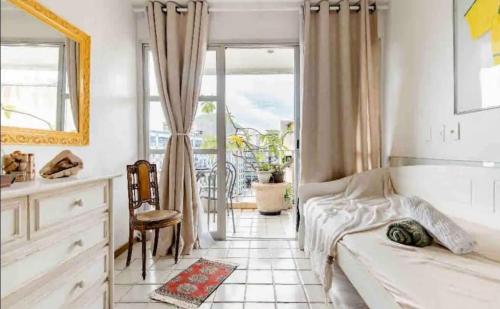 Ένα ή περισσότερα κρεβάτια σε δωμάτιο στο Piscina com Vista - Quarto em Cobertura Duplex