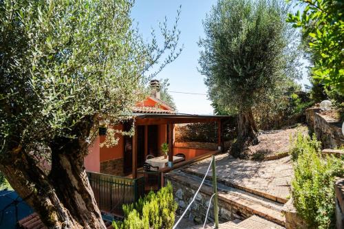 una casa en medio de un jardín en Villa Agello Vista Lago, en Agello
