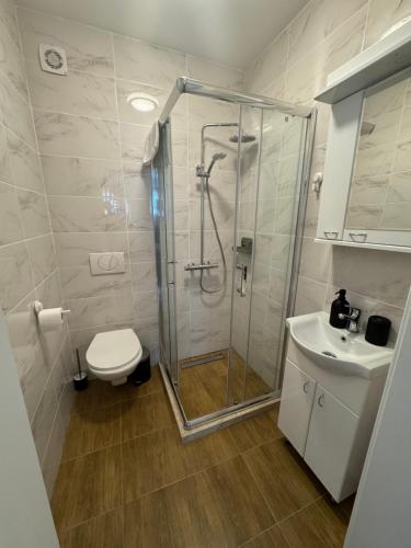 Koupelna v ubytování Moms house 2