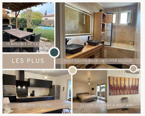 Villa 4 Chambres Clim Piscine Parking 15 Min Plage