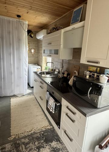 Una cocina o zona de cocina en Dvi liepos