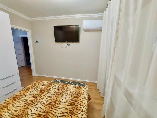 TV a/nebo společenská místnost v ubytování Уютная квартира в центре города