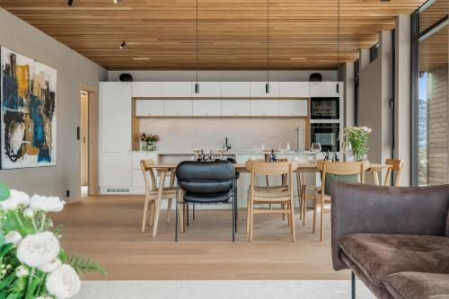 Ruang duduk di Nordic House Lofoten