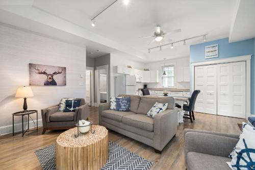 a living room with a couch and a table at The Elm - 36 Hollow in Cherry Valley