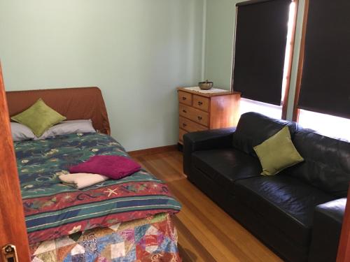 a living room with a couch and a bed and a chair at Lara Hobby Horse Centre of Excellence in Lara