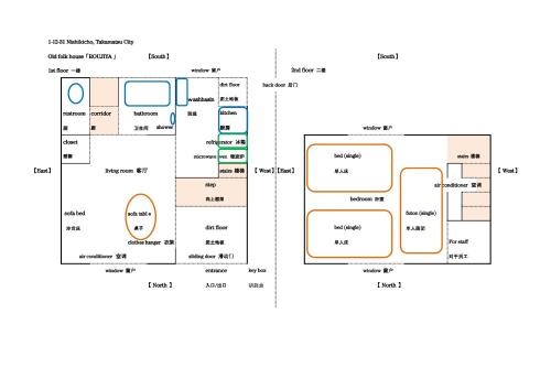 a schematic diagram of a system at 錦町の宿路地屋 in Takamatsu