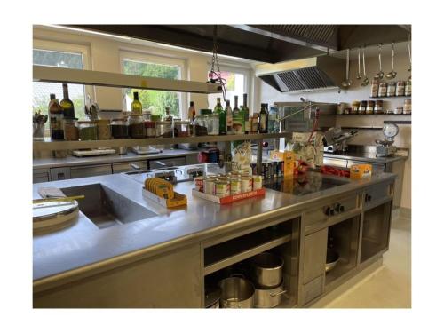 a kitchen with a sink and a counter top at Apartment in Lackenhof with swimming pool in Lackenhof